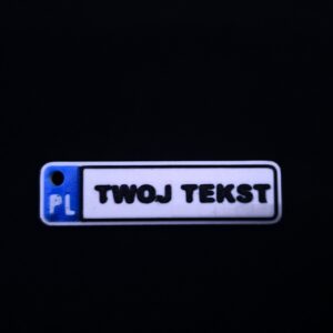 Personalizowany Brelok Tablica Rejestracyjna - Twój Napis - Druk 3D